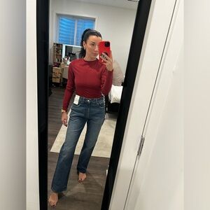 Madewell Blue Longline Straight Jeans